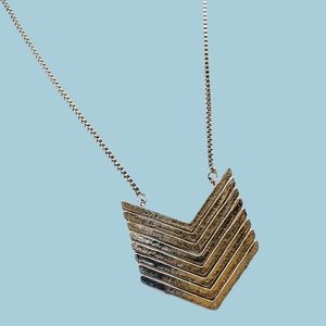 Gold Chevron Long Fashion Necklace
